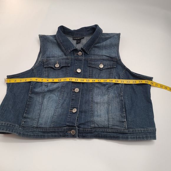Lane Bryant Denim Button Up Jean Vest Women's Plus Size 26 - Picture 3 of 11